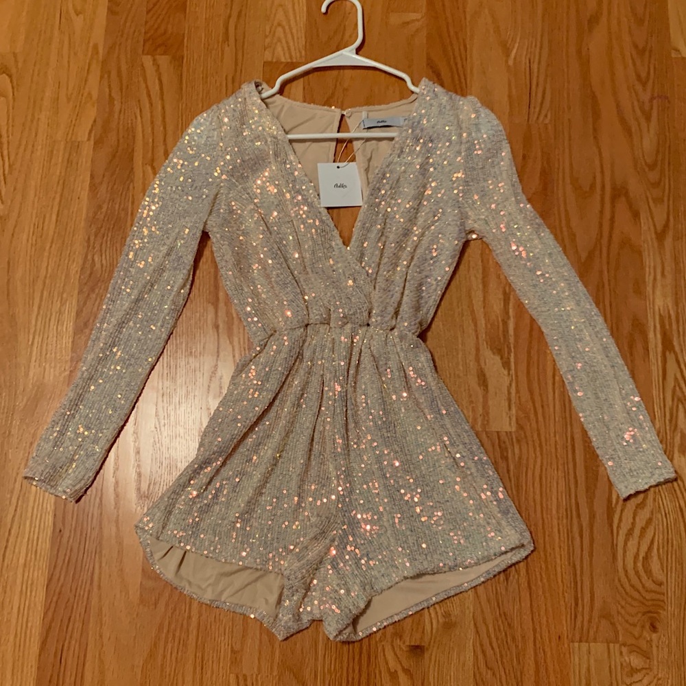 Women’s Sparkly Cream Romper
